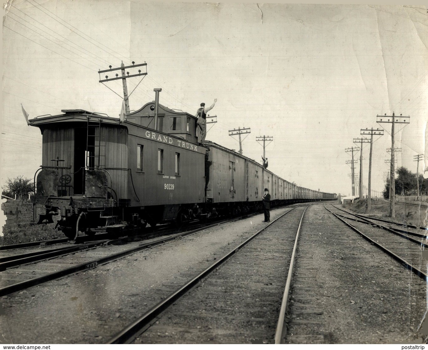 GRAND CANADIAN NATIONAL RAILWAY PONT ARTHUR FORT WILLIAM TRAIN TREN CHEMIN DE FER 24*18CM Fonds Victor FORBIN 1864-1947 - Trenes