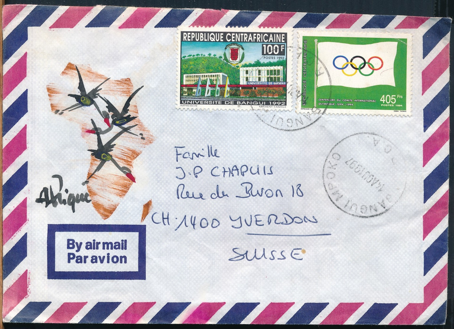 °°° POSTAL HISTORY CENTRAL AFRICAN REPUBLIC 1988 °°° - Repubblica Centroafricana