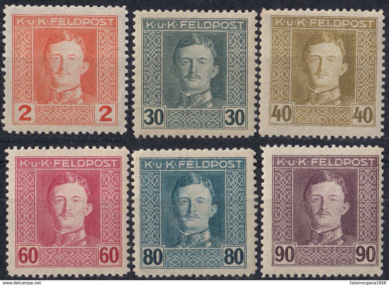 AUSTRIA-UNGHERIA - 1917/1918 -  Lotto Di 6 Valori Nuovi MNH: Yvert 50, 59, 60 E 62/64, Come Da Immagine. - Ongebruikt