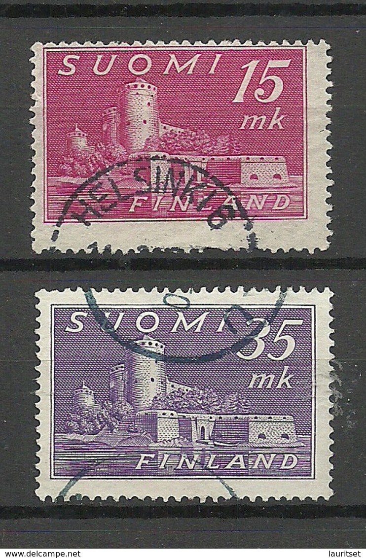 FINNLAND FINLAND 1945/49 Michel 317 & 360 O Burg Castle Olavinlinna - Schlösser U. Burgen