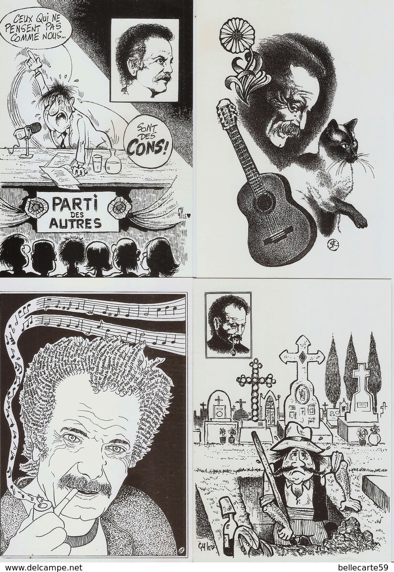 21 CARTES Georges BRASSENS -  - Illustrateur Géo Thiercy Et Autre - Other & Unclassified