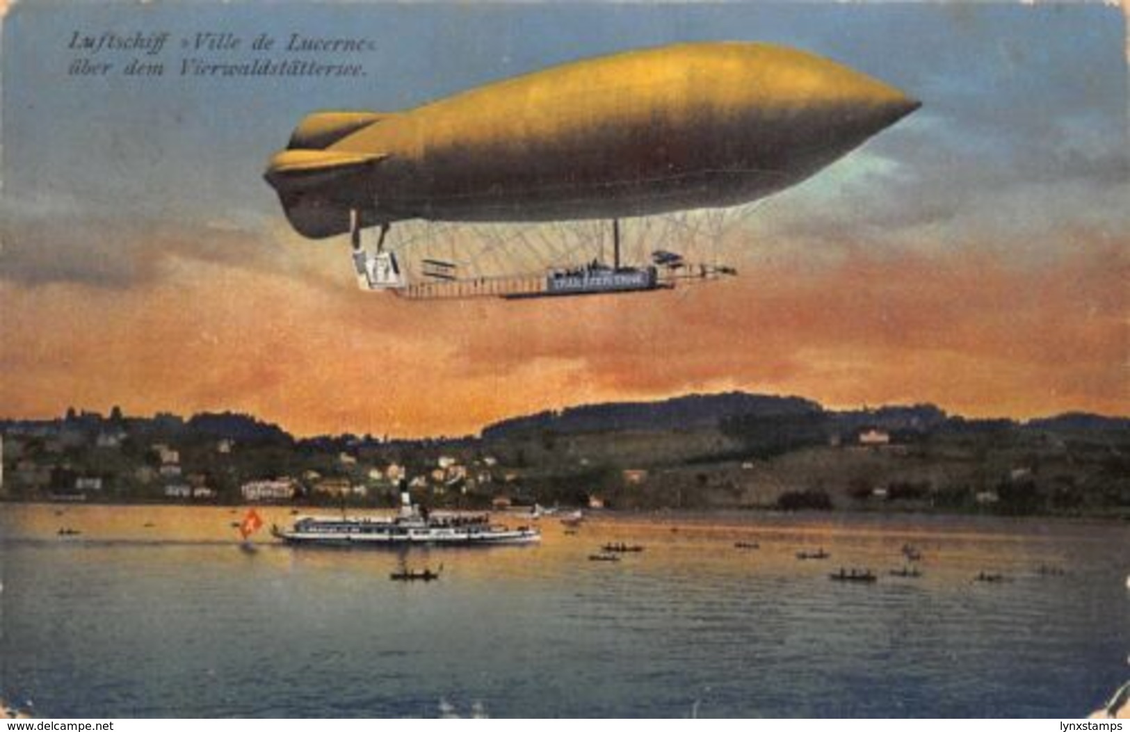 Luftschiff Ville De Lucerne Zepellin Balloon Postcard - Sonstige & Ohne Zuordnung