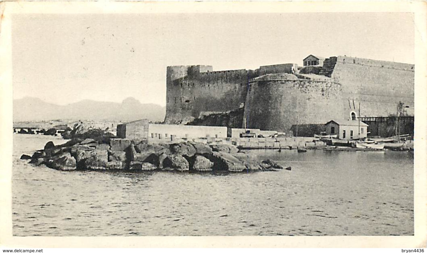 CHYPRE - PAIRE DE TIMBRES GEORGES VI SUR LETTRE CARTE "LE CHATEAU DE KYRENIA"- CIRCULEE EN 1950 - Lettres & Documents