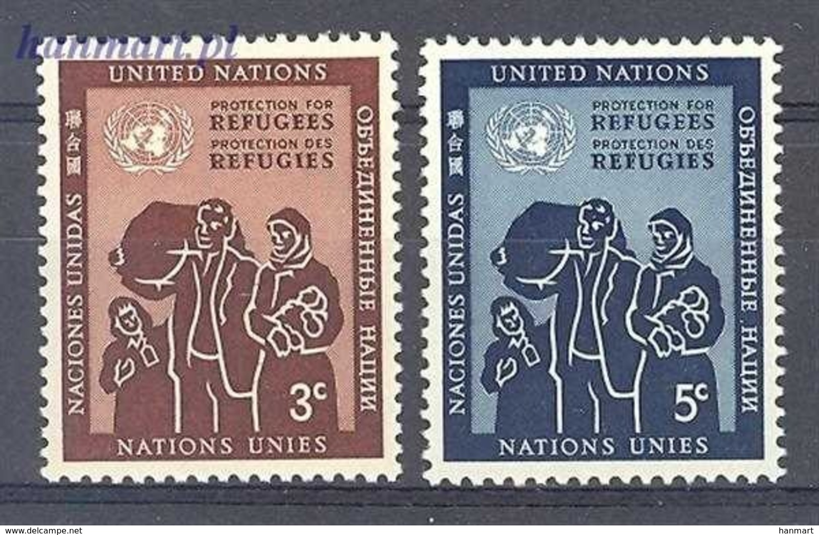 United Nations New York 1953 Mi 19-20 MNH ( ZS1 UNN19-20 ) - Refugees