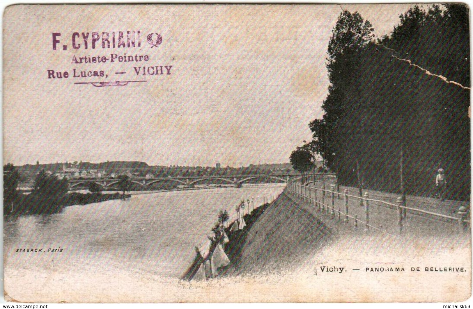 41il 1850 CPA - VICHY - PANORAMA DE LA BELLERIRIVE (tear) - Vichy