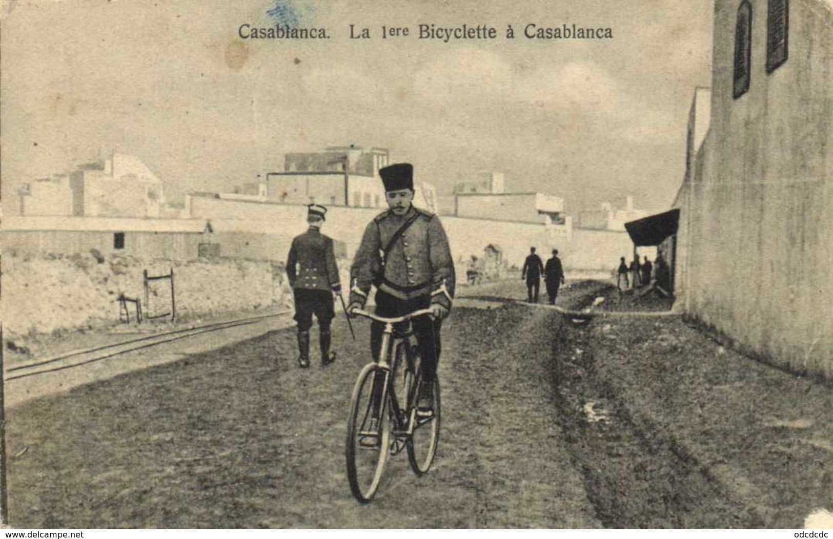 Casablanca La 1ere Bicyclette à Casablanca Militaire RV Cachet  Regence De Tunis DonGen Des Travaux Publics Port Tabarka - Casablanca
