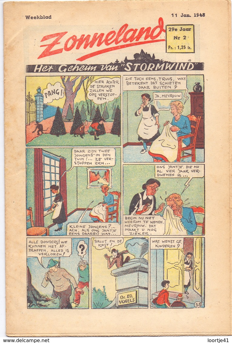 Tijdschrift Weekblad Magazine Voor De Jeugd - Strips - Zonneland - 11 Januari 1948 - Juniors