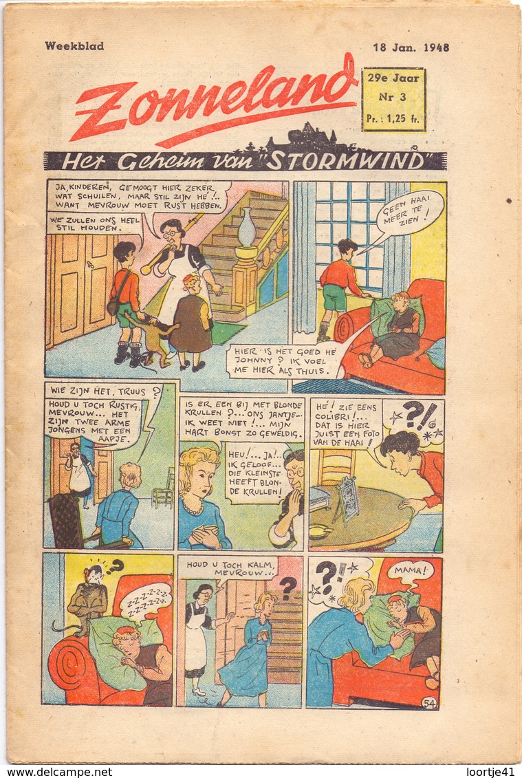 Tijdschrift Weekblad Magazine Voor De Jeugd - Strips - Zonneland - 18 Januari 1948 - Giovani