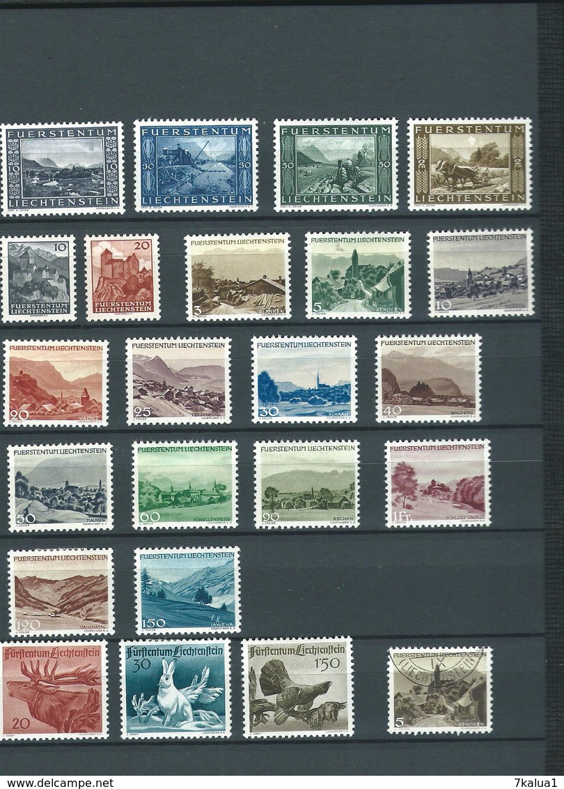 LIECHTENSTEIN : Collection période 1912 à 1945, neufs* et oblitérés, cote 957 €.