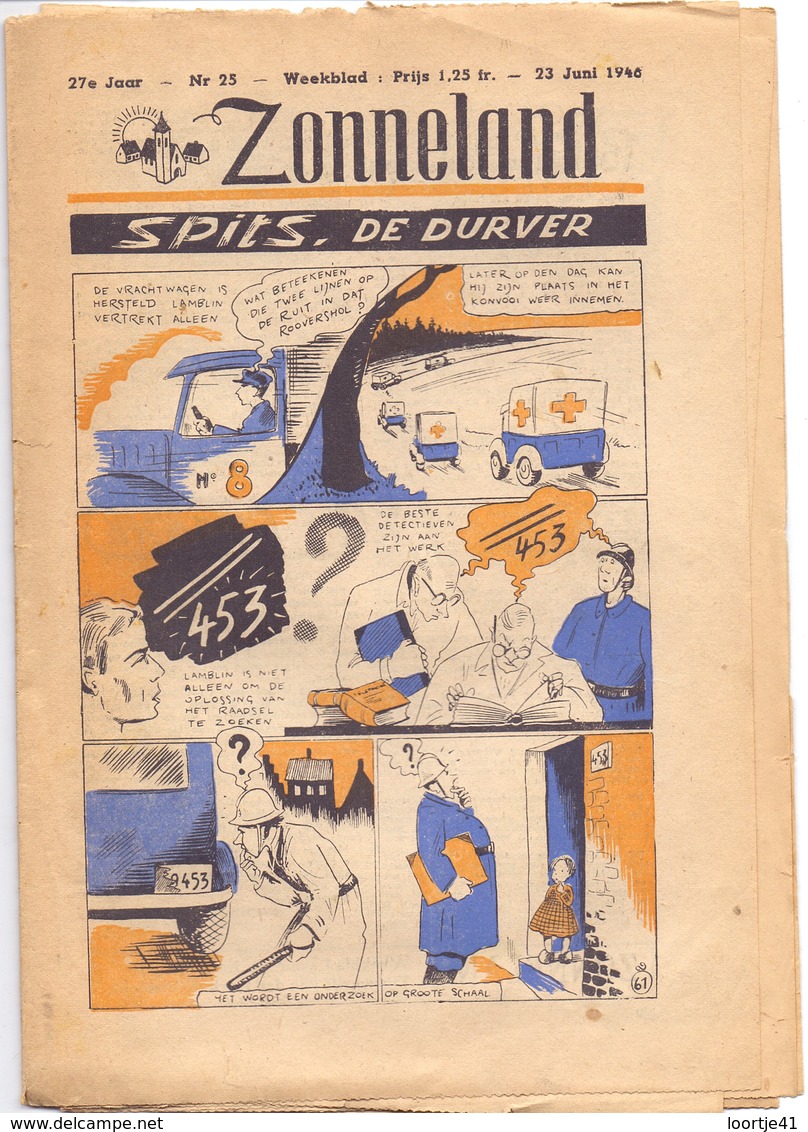 Tijdschrift Weekblad Magazine Voor De Jeugd - Strips - Zonneland - 23 Juni 1946 - Juniors