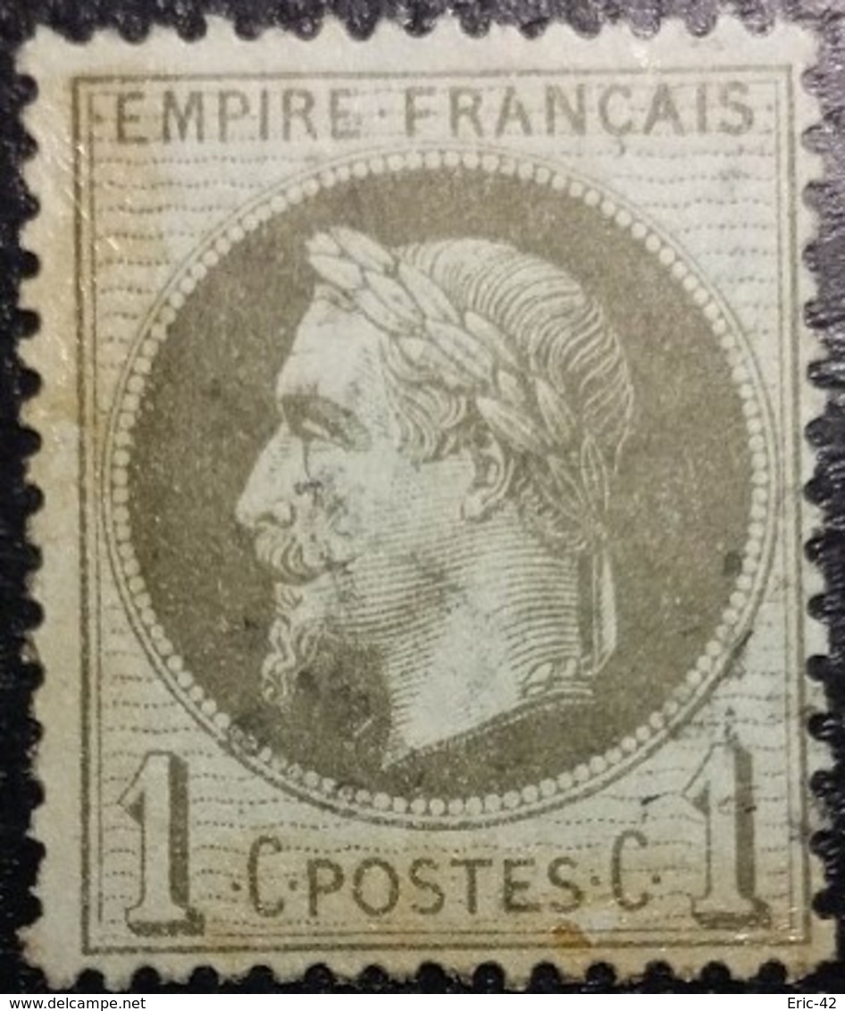 FRANCE Y&T N°25a Napoléon 1c Olive. Oblitéré. - 1863-1870 Napoleon III With Laurels