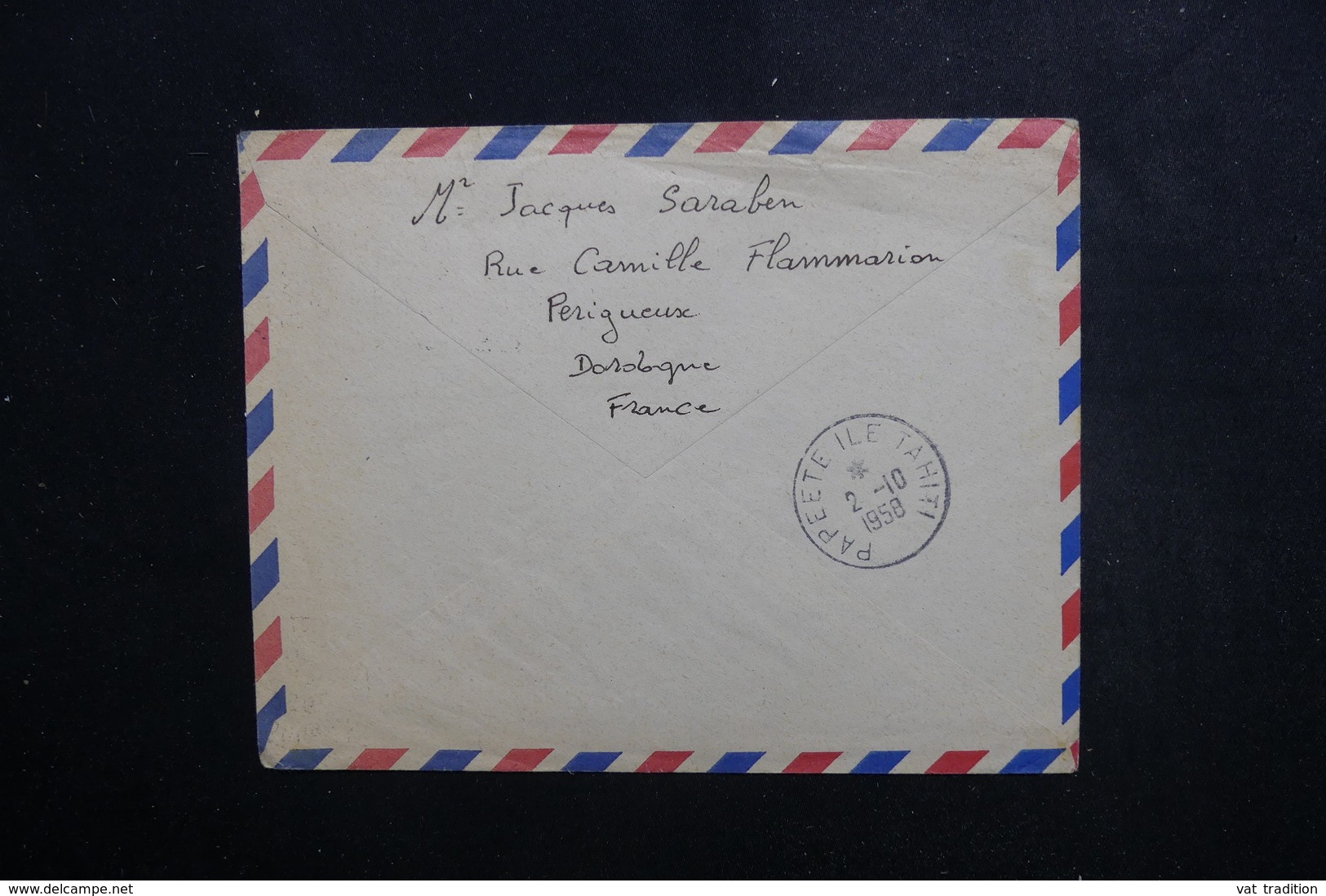 FRANCE - Enveloppe 1er Vol France / Polynésie En 1958 - L 49258 - 1960-.... Lettres & Documents