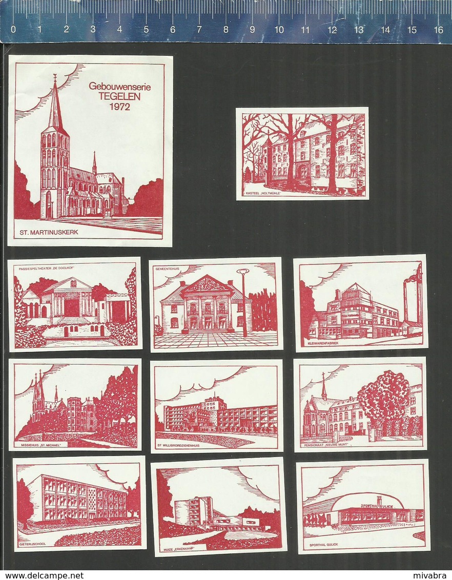 TEGELEN GEBOUWENSERIE  ( ROOD ) Dutch Matchbox Labels The Netherlands - Boites D'allumettes - Etiquettes