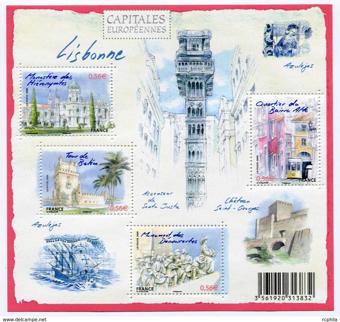 RC 12067 FRANCE BF N° F4402 LISBONNE CAPITALES EUROPÉENNES BLOC FEUILLET NEUF ** A LA FACIALE - Mint/Hinged