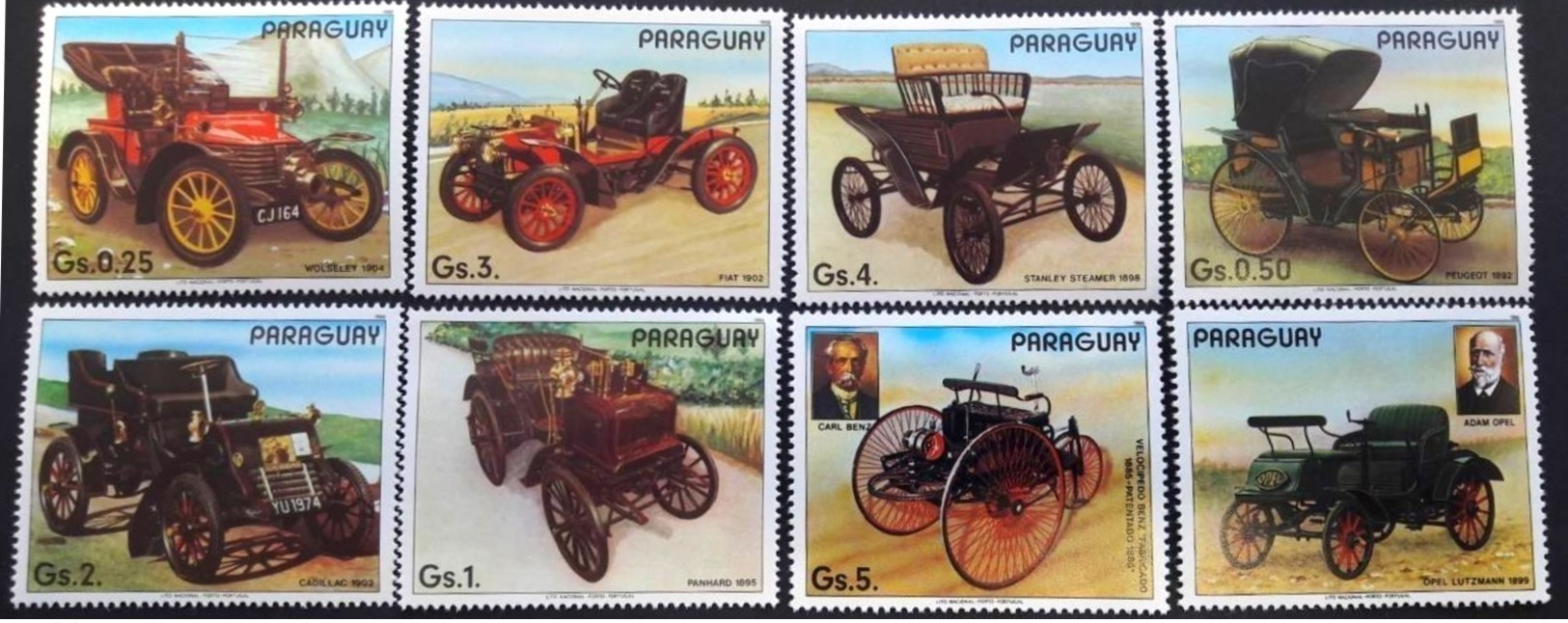 Paraguay 1986** Mi.3965-71  Ancient Cars, MNH [21] - Cars