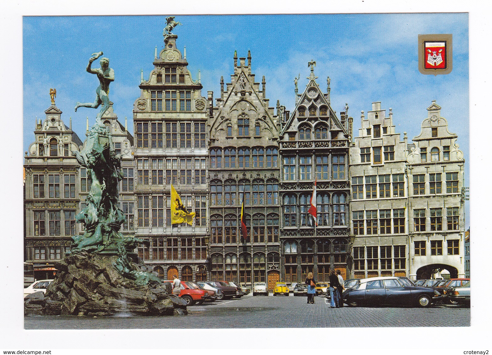 Anvers ANTWERPEN Grand Place Brabo Maisons Corporatives En 1983 Citroën DS VW Käfer Opel Saab Américaine Mercedes - Antwerpen