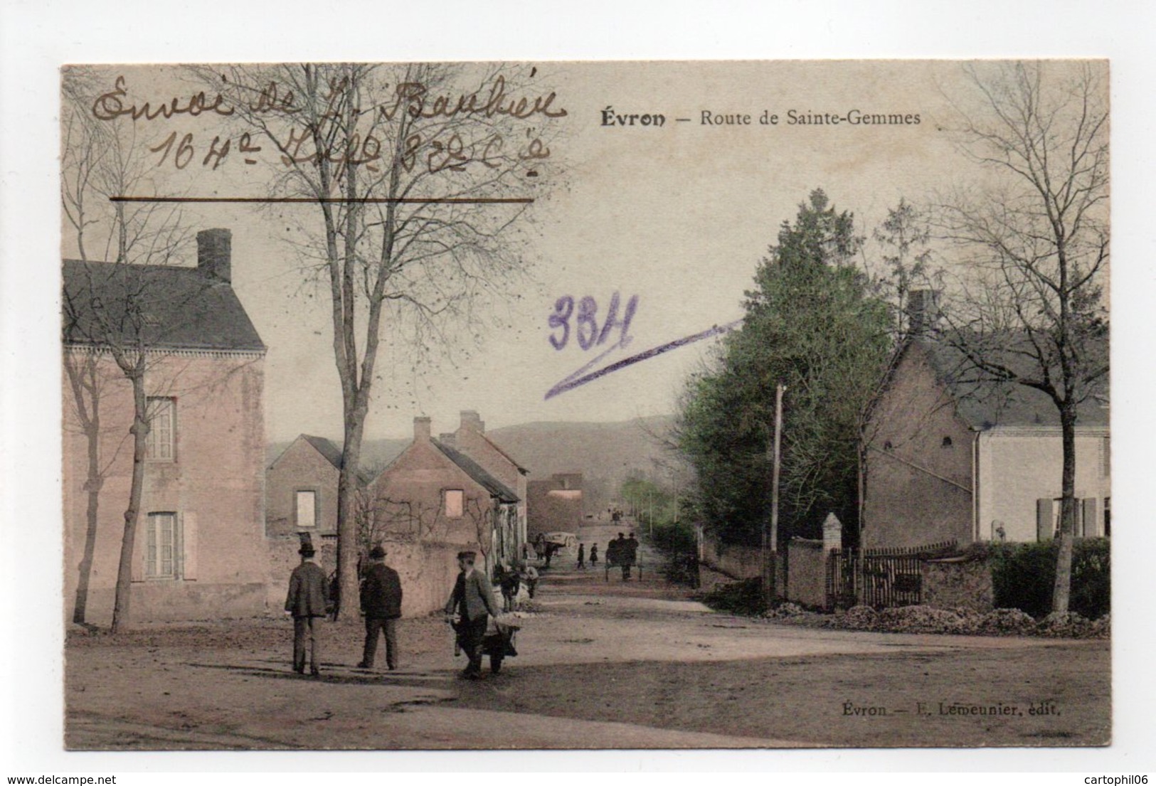 - CPA EVRON (53) - Route De Sainte-Gemmes 1916 (avec Personnages) - Edition E. Lemeunier - - Evron