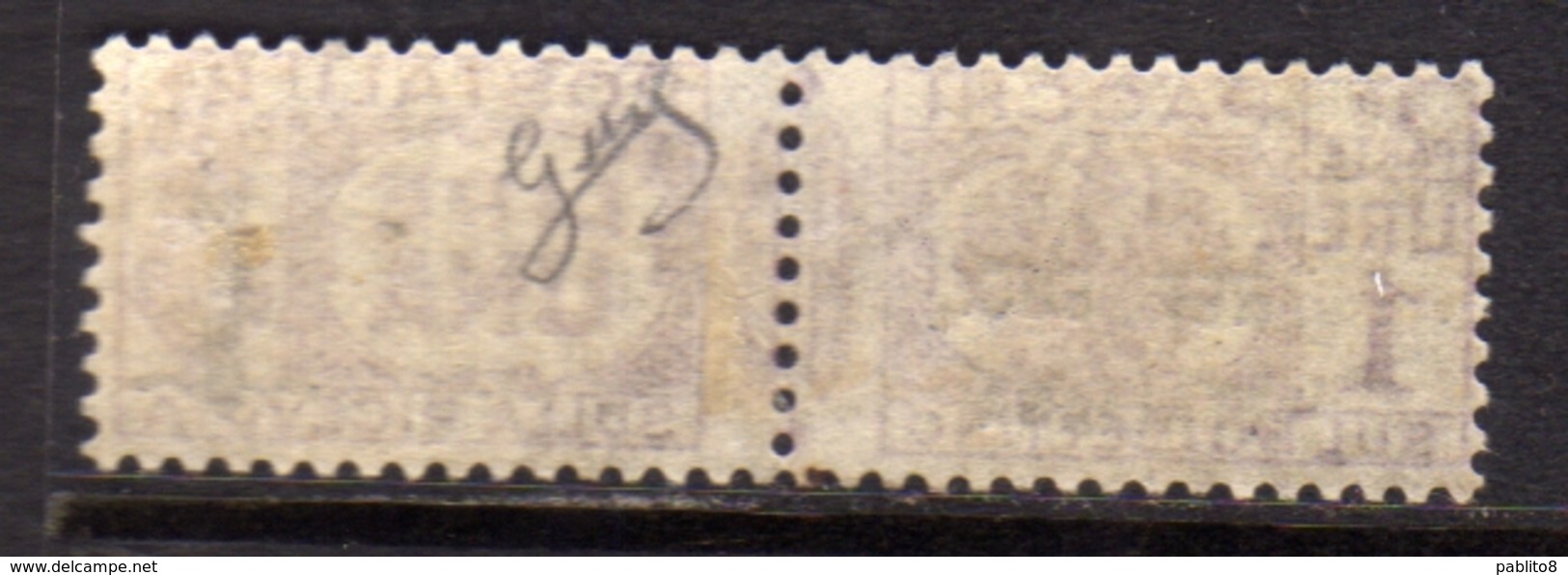 ITALIA REGNO ITALY KINGDOM 1944 RSI REPUBBLICA SOCIALE ITALIANA PACCHI POSTALI PARCEL POST FASCIO LIRE 1LIRA MNH FIRMATO - Paketmarken