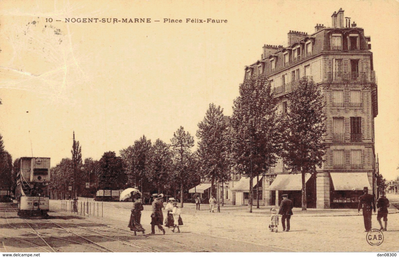 94 NOGENT SUR MARNE PLACE FELIX FAURE CIRCULEE 1909 - Nogent Sur Marne