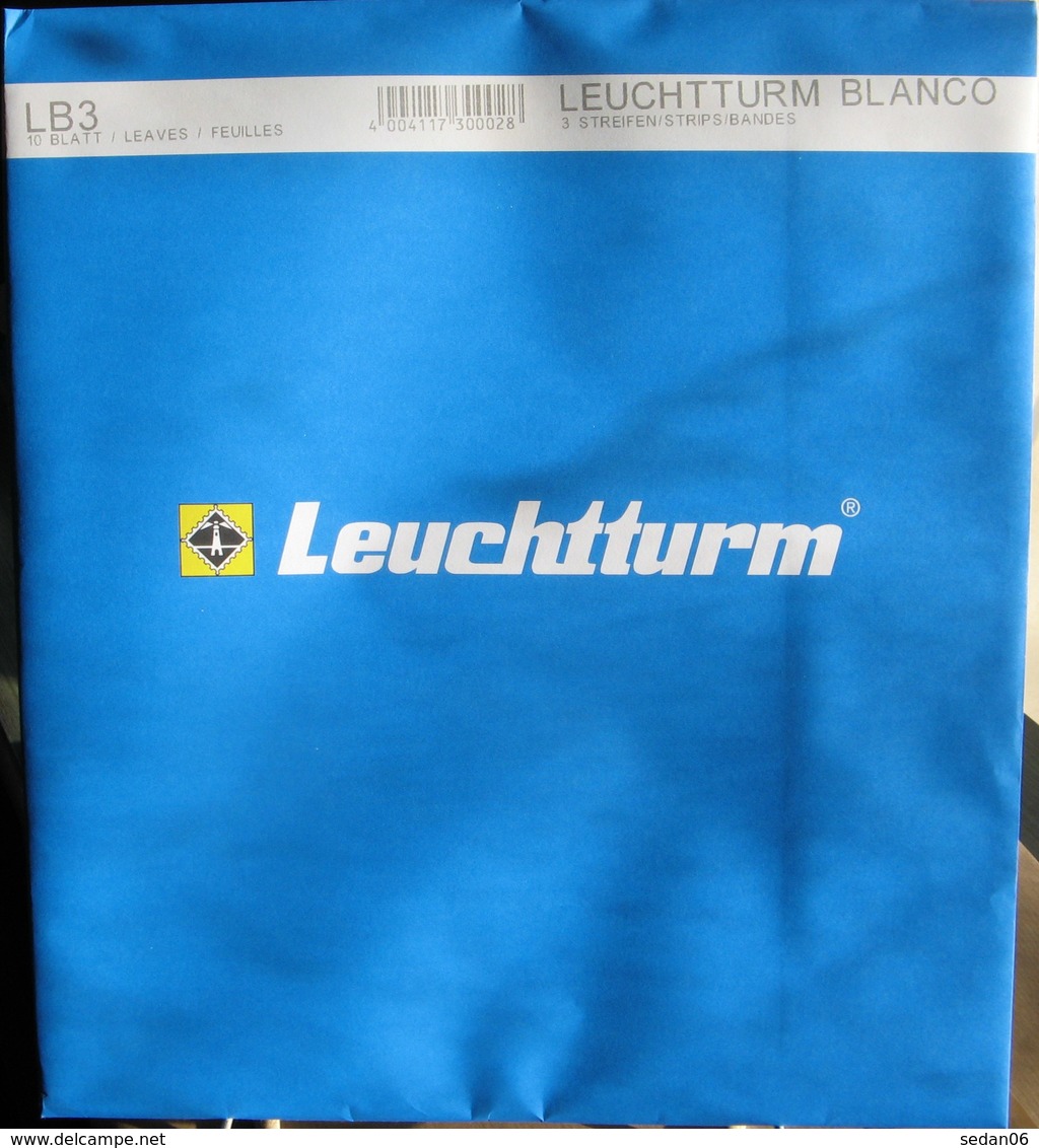 Leuchtturm - Feuilles BLANCO LB 3 (3 Bandes) (paquet De 10) - A Nastro