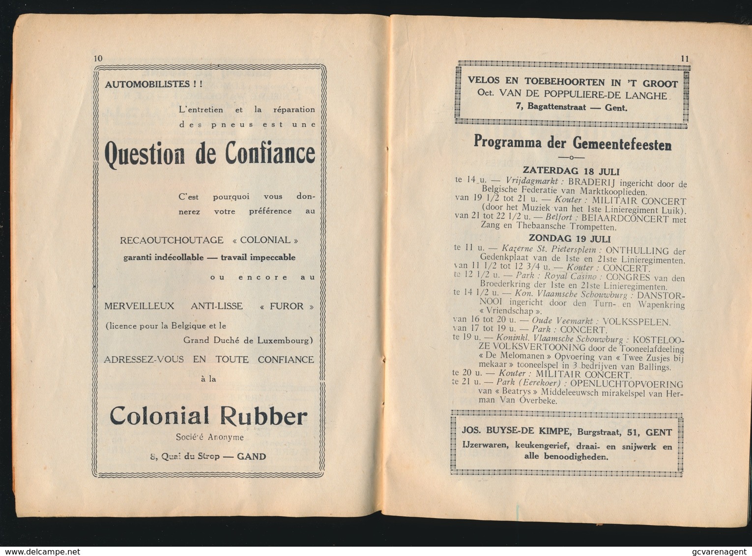 GENT - BOEKJE MET PROGAMMA DER GENTSCHE FESTEN IN 1931 - NEDERLANDS / FRANSTALIG - ZIE MEERDERE AFBEELDINGEN - Gent