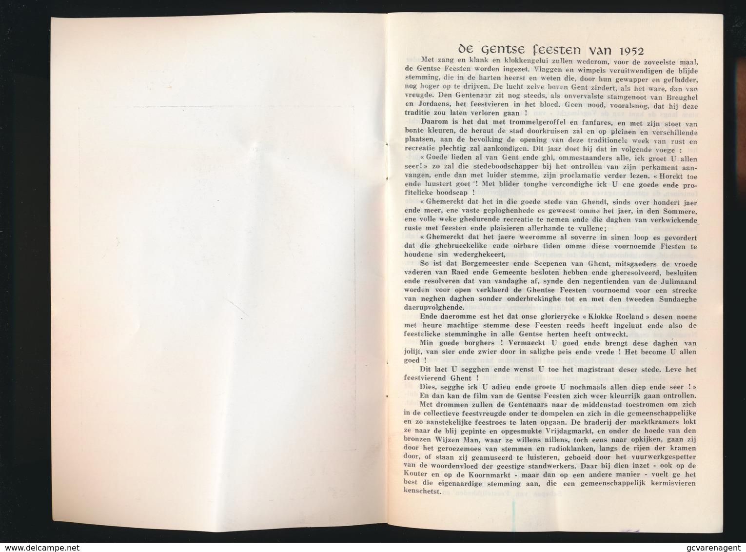 GENT - BOEKJE MET PROGAMMA DER GENTSCHE FEESTEN IN 1952 - NEDERLANDS  - ZIE MEERDERE AFBEELDINGEN - Gent