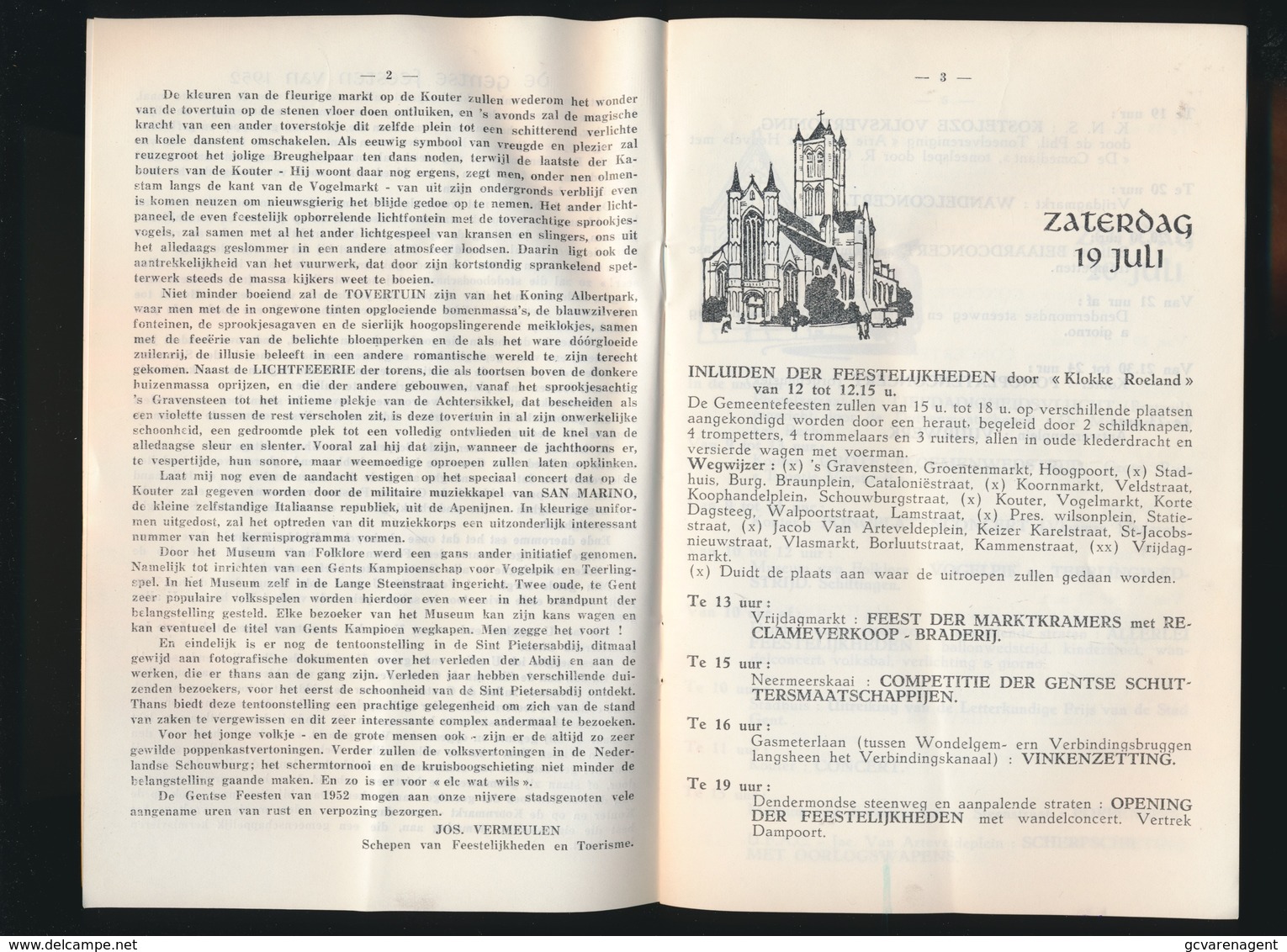 GENT - BOEKJE MET PROGAMMA DER GENTSCHE FEESTEN IN 1952 - NEDERLANDS  - ZIE MEERDERE AFBEELDINGEN - Gent