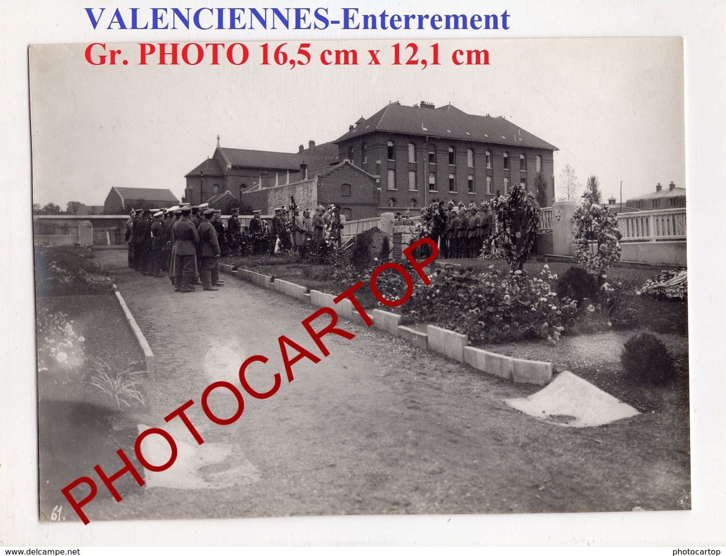 VALENCIENNES-Enterrement-Grosse PHOTO Allemande-GUERRE 14-18-1WK-France-59-Militaria- - Valenciennes