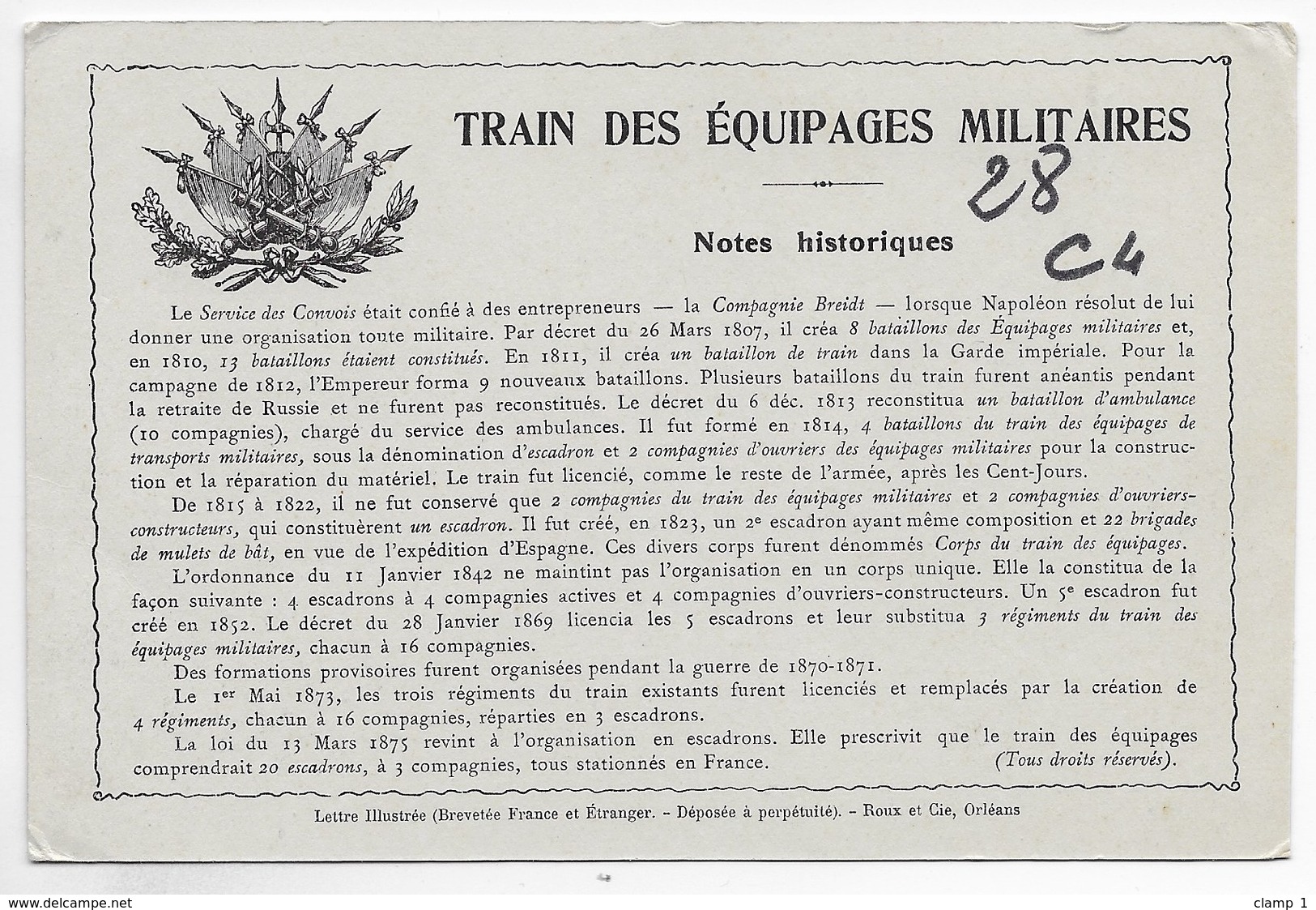 CPA MILITARIA  CHARTRES 4EME ESCADRON DU TRAIN L ATTELAGE POUR LA MANOEUVRE ** TRAIN DES EQUIPAGES ** - Manoeuvres