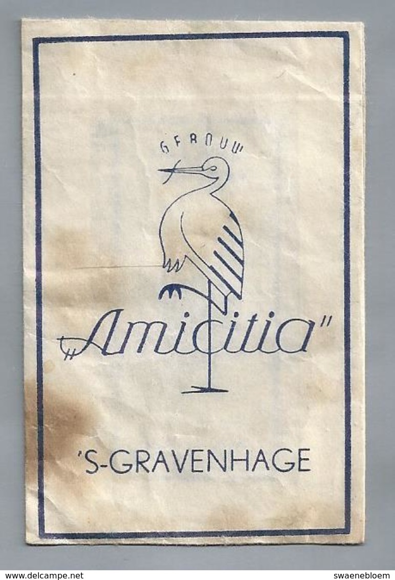 Suikerzakje.- 'S- GRAVENHAGE. Gebouw AMICITIA. OOIEVAAR. Sugar Bag. Embalage De Sucre. Zucchero. Zucker - Suiker