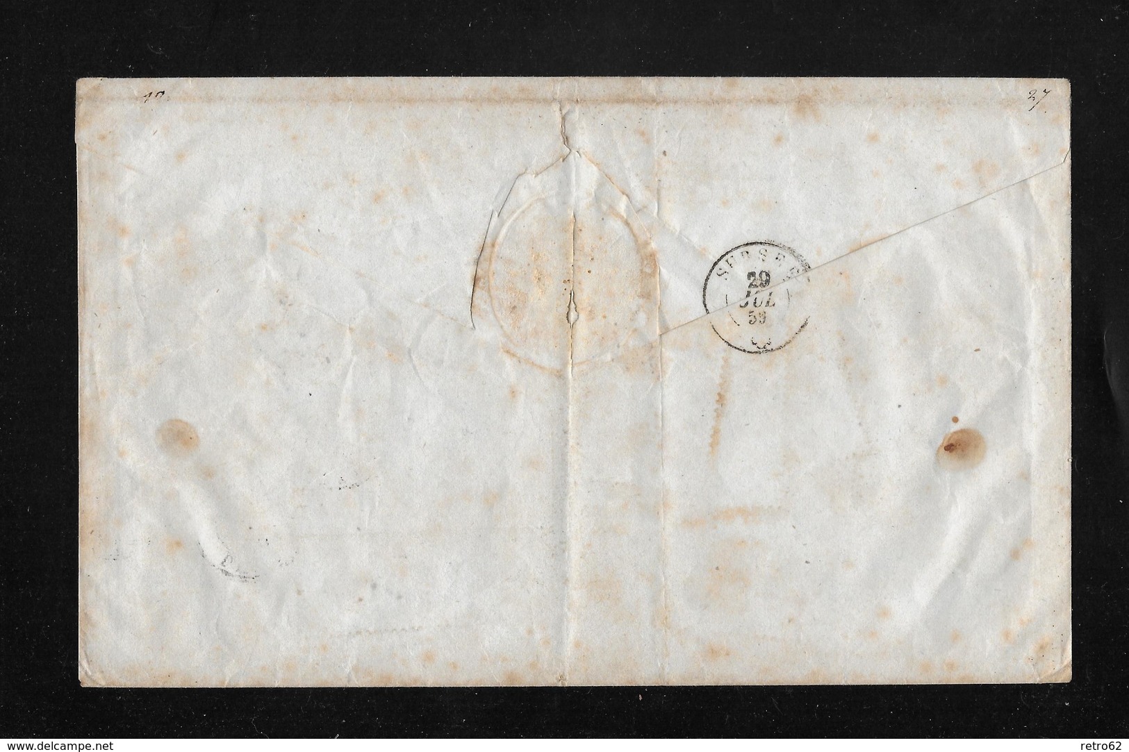 1854-1862 Helvetia (ungezähnt) → Nachnahme-Briefumschlag Staatskanzlei Luzern Nach Sursee ►SBK-25B3.IV & 22B3.V◄ - Lettres & Documents