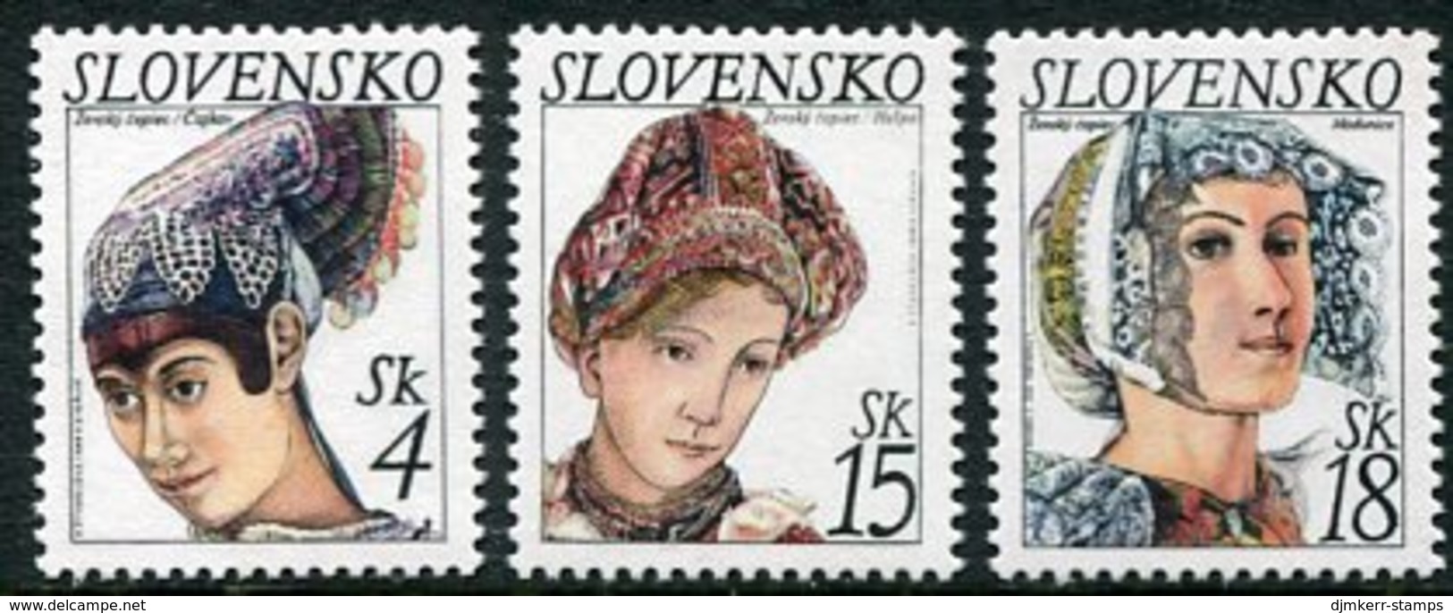 SLOVAKIA 1999 Headdresses MNH / **.  Michel 333-35 - Unused Stamps