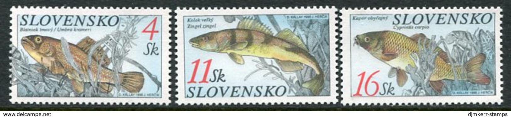 SLOVAKIA 1998 Fish Singles Ex Block  MNH / **.  Michel 317-19 - Ungebraucht