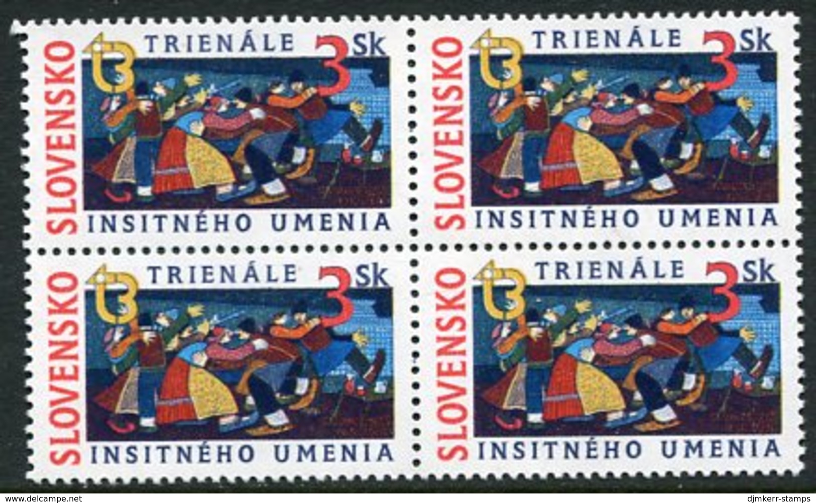 SLOVAKIA 1997 Naive Art Block Of 4  MNH / **.  Michel 282 - Unused Stamps