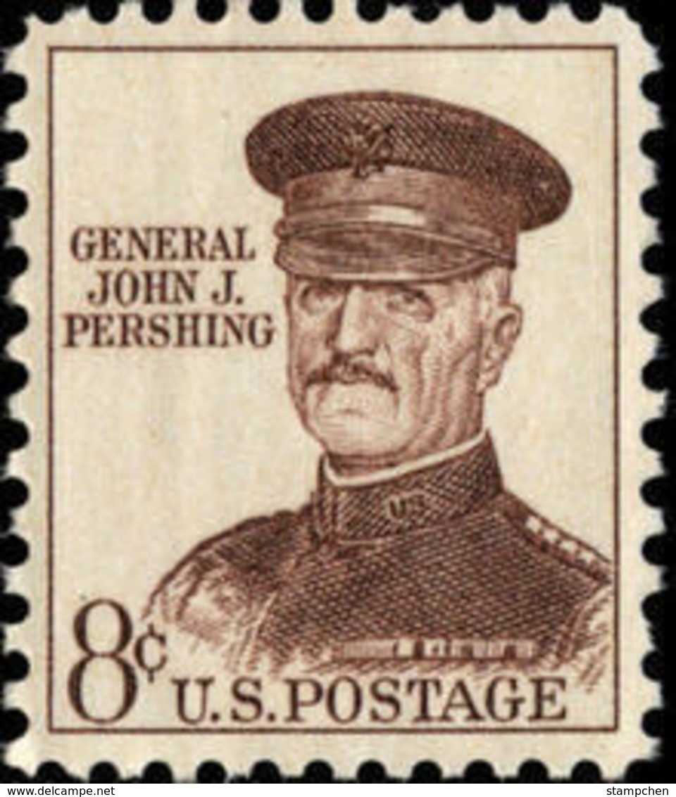 1961 USA John J. Pershing Stamp Sc#1214  Famous History Post General  WWI Martial - Militaria