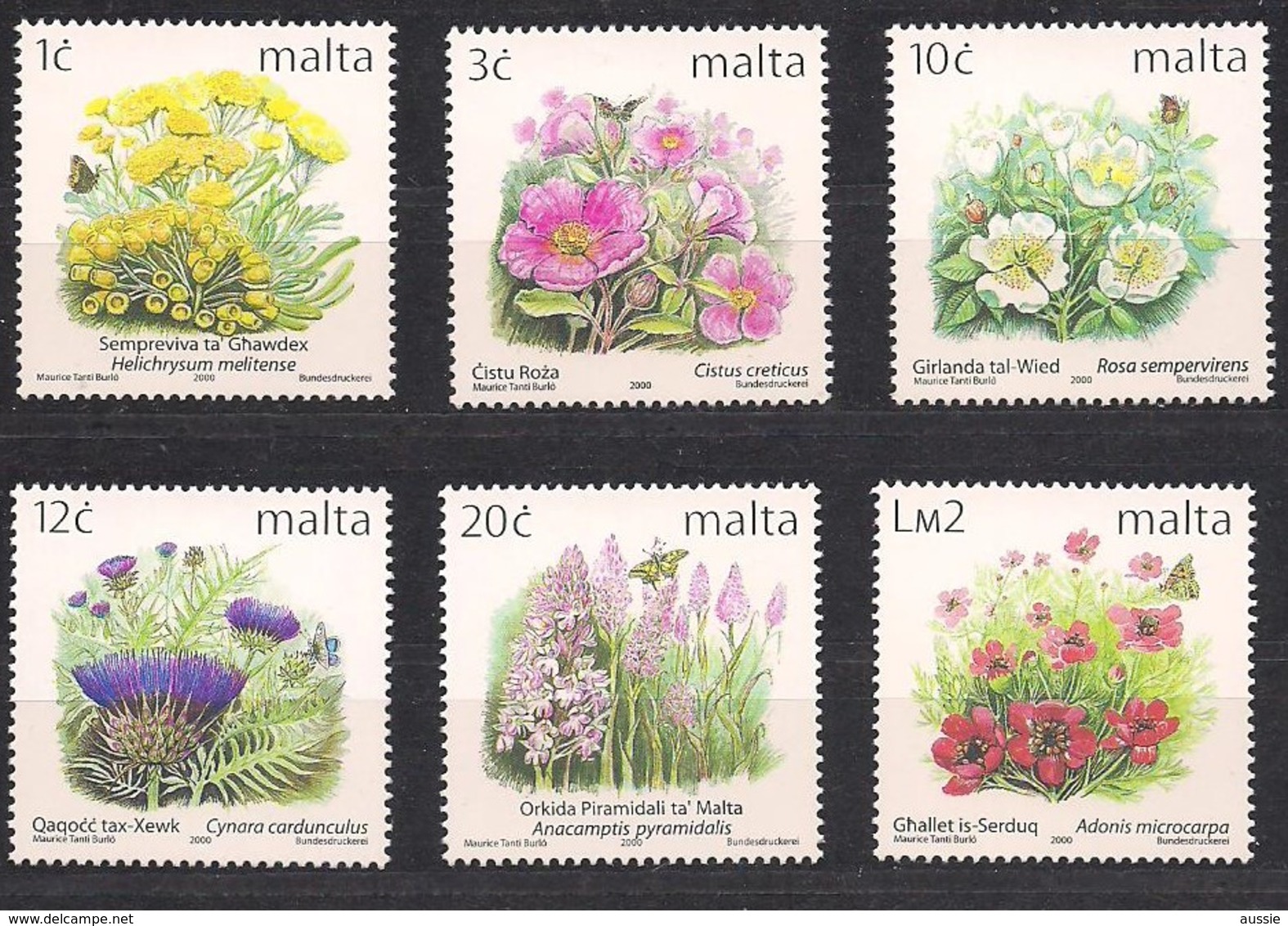 Malta Malte 2000 Yvertn° 1111-1116 *** MNH Cote 15,00 Euro Flore Fleurs Bloemen Flowers - Malte