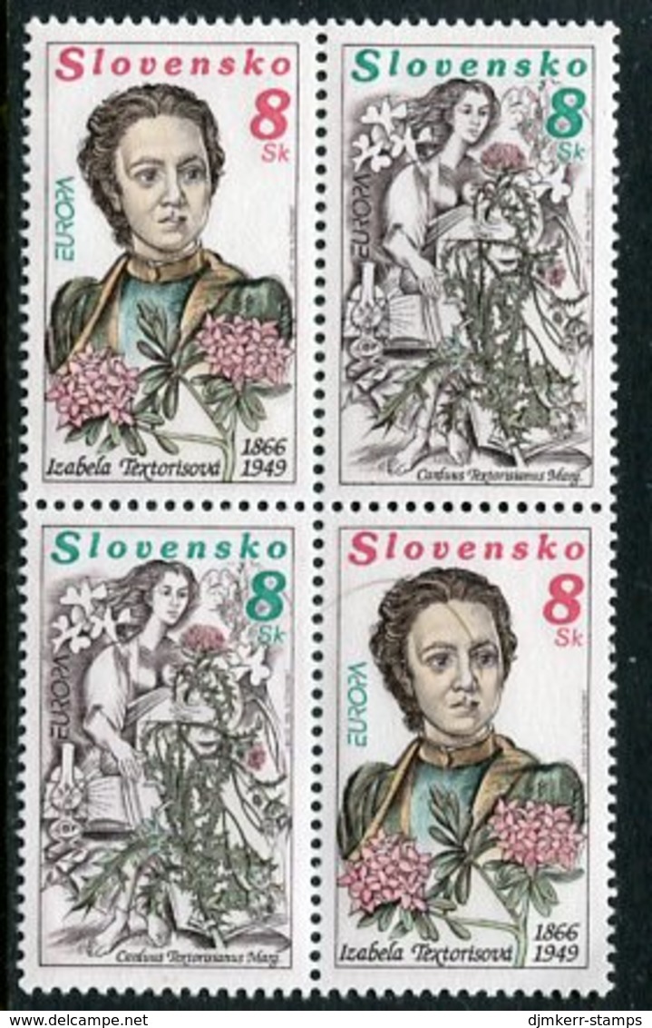 SLOVAKIA 1996 Europa: Famous Women Block With Two Pairs  MNH / **.  Michel 250-51 - Ongebruikt