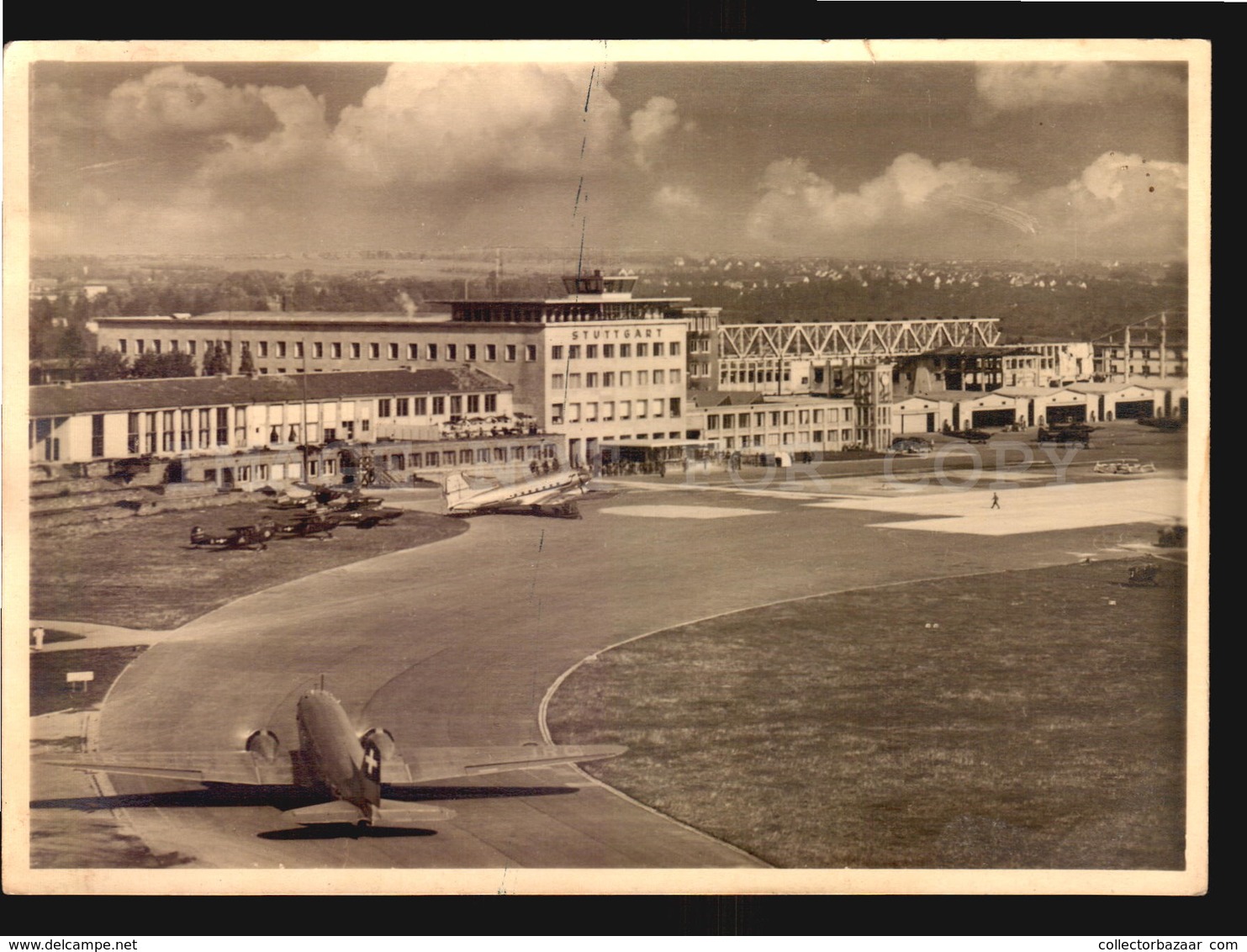 Flughafen Stuttgart-echterdingen Airport Swissair Plane Ca 1950 W5_1214 - Aérodromes