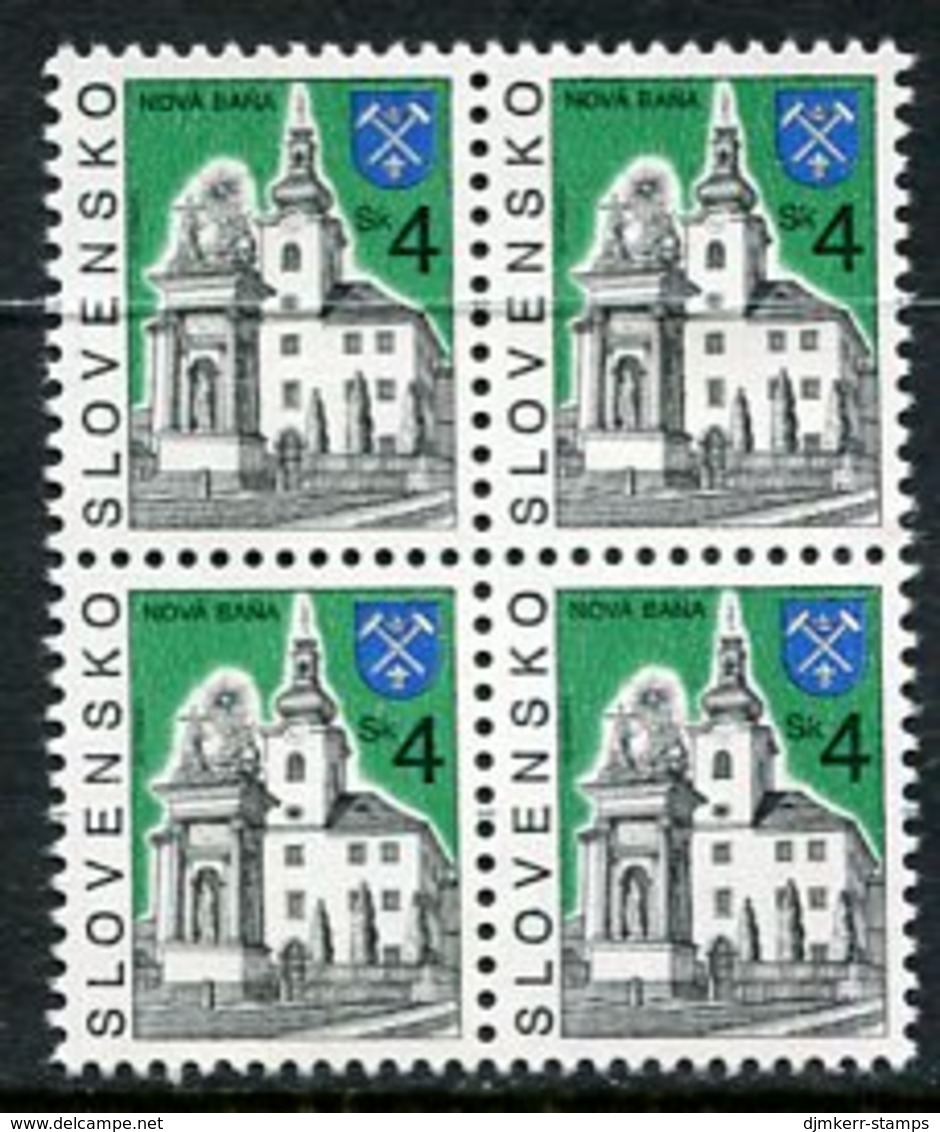 SLOVAKIA 1995 Definitive: Towns 4 Sk. Block Of 4  MNH / **.  Michel 231 - Unused Stamps