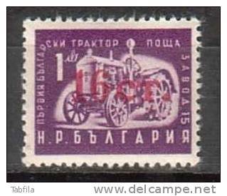 BULGARIA \ BULGARIE - 1957 - Serie Courant - Tim. De 1951 - "tracteur" - Avec Surcharge "16st."  - 1v.** - Unused Stamps