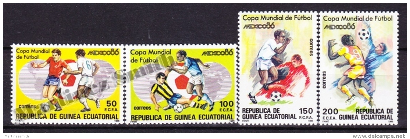 Equatorial Guinea -  Guinea Ecuatorial - Guinée Équatoriale 1986 Edifil 81 - 84, FIFA World Cup Mexico '86 - MNH - Äquatorial-Guinea