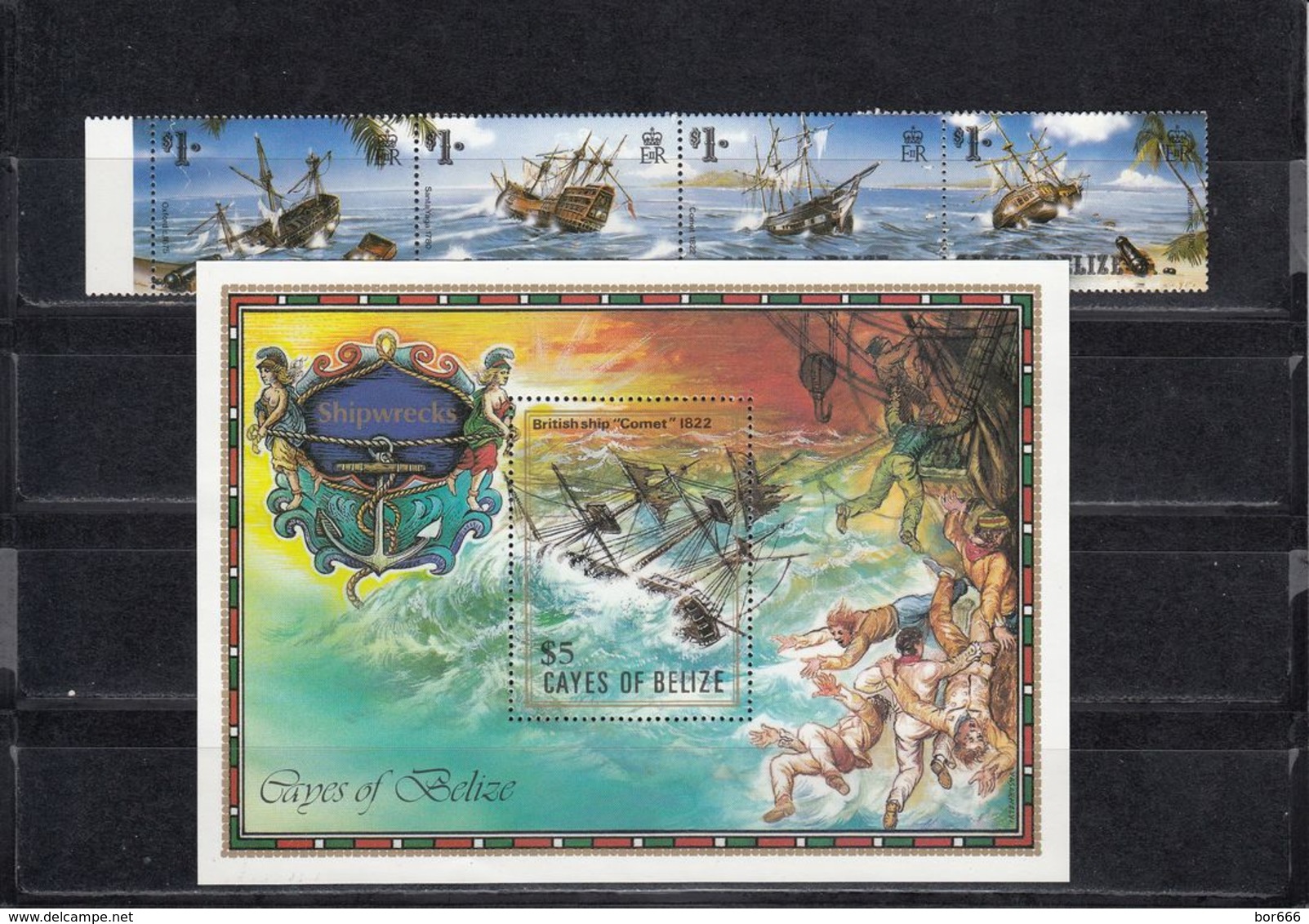 Cayes Of Belize - SHIPS 1985 MNH - Belice (1973-...)