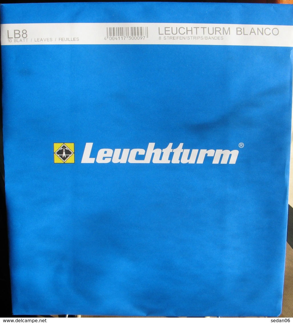 Leuchtturm - Feuilles BLANCO LB 8 (8 Bandes) (paquet De 10) - De Bandas
