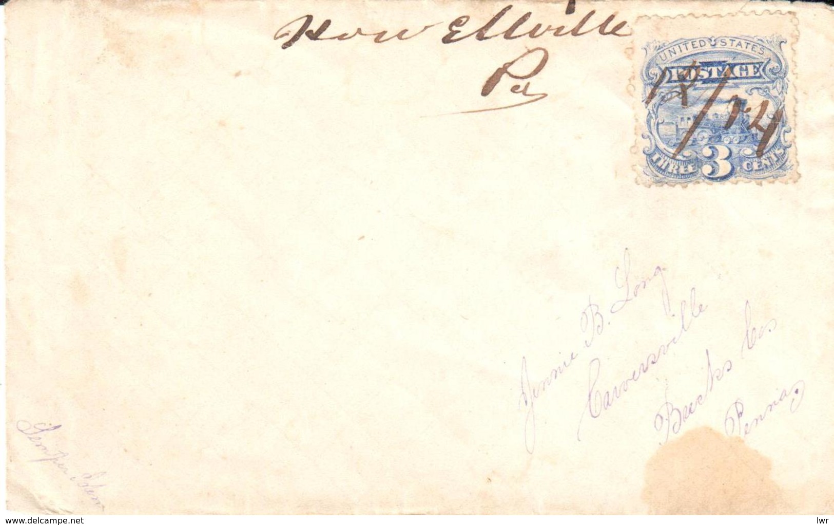 Cover - Manuscript Postmark Howelville PA - King Of The West Welsh - Royalty - Royalties, Royals