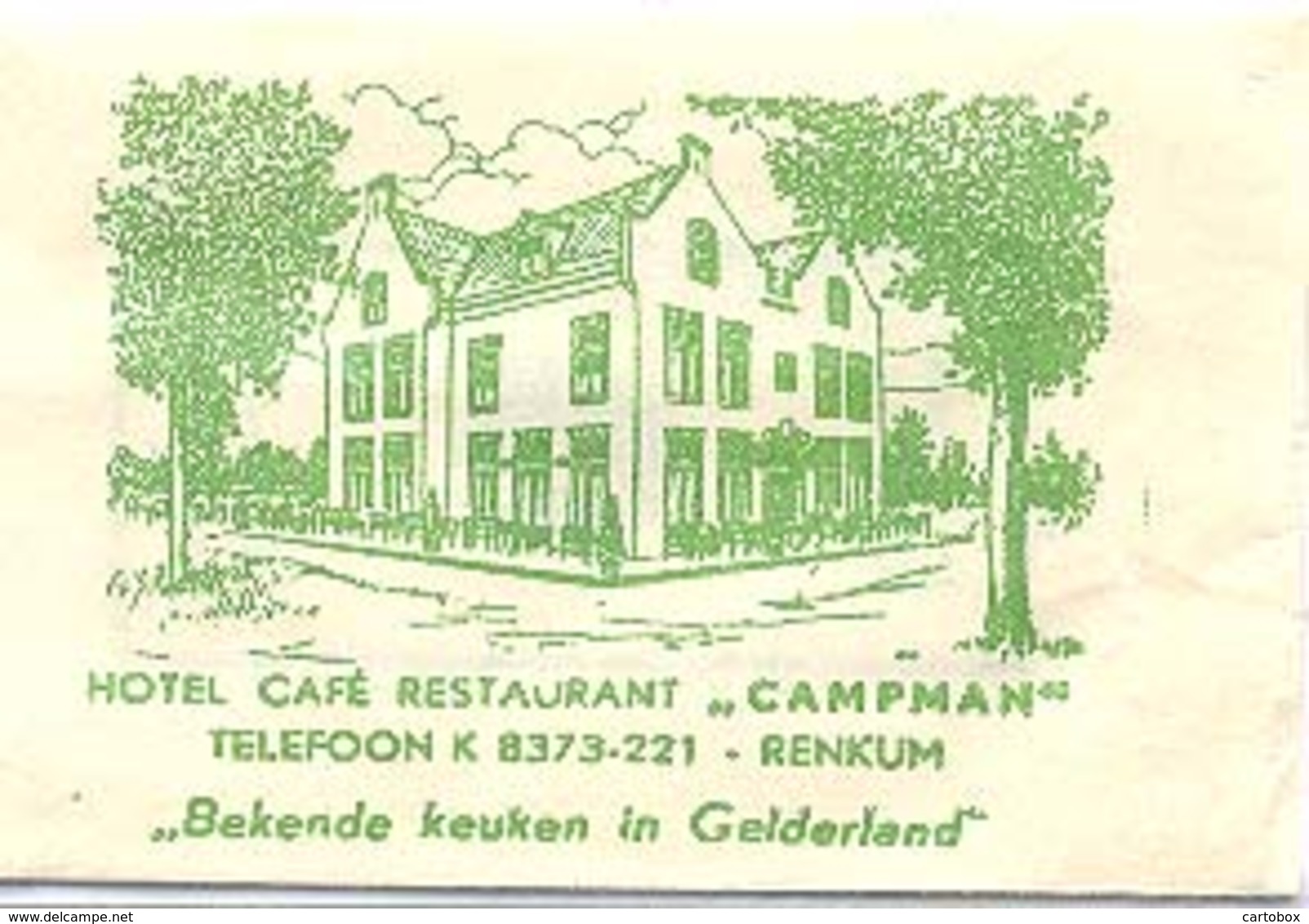 Renkum, Hotel Café Restaurant "Campman" (suikerzakje) - Suiker