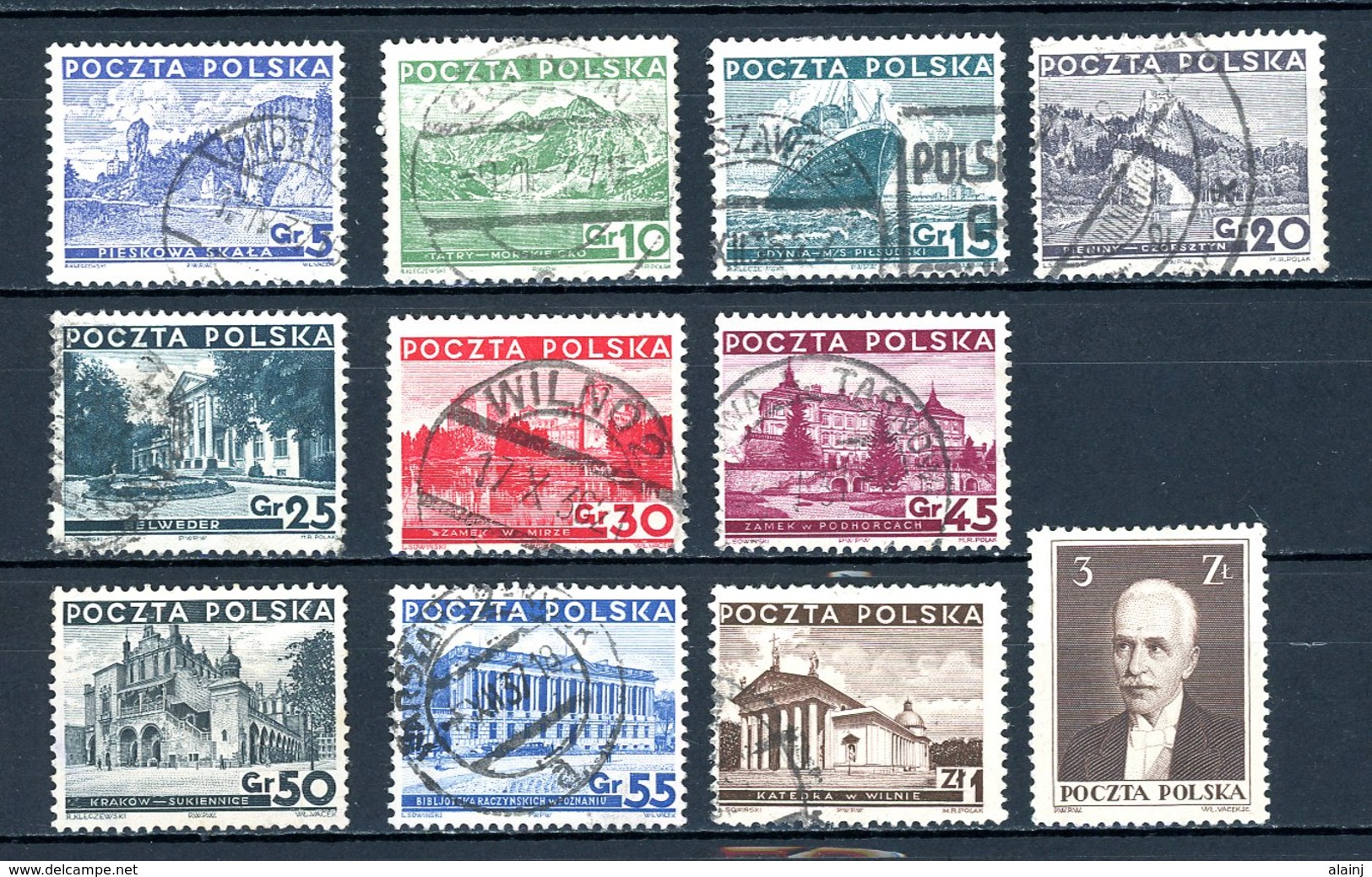 Pologne   Y&T   379 - 389    Obl    ---   TTB - Oblitérés