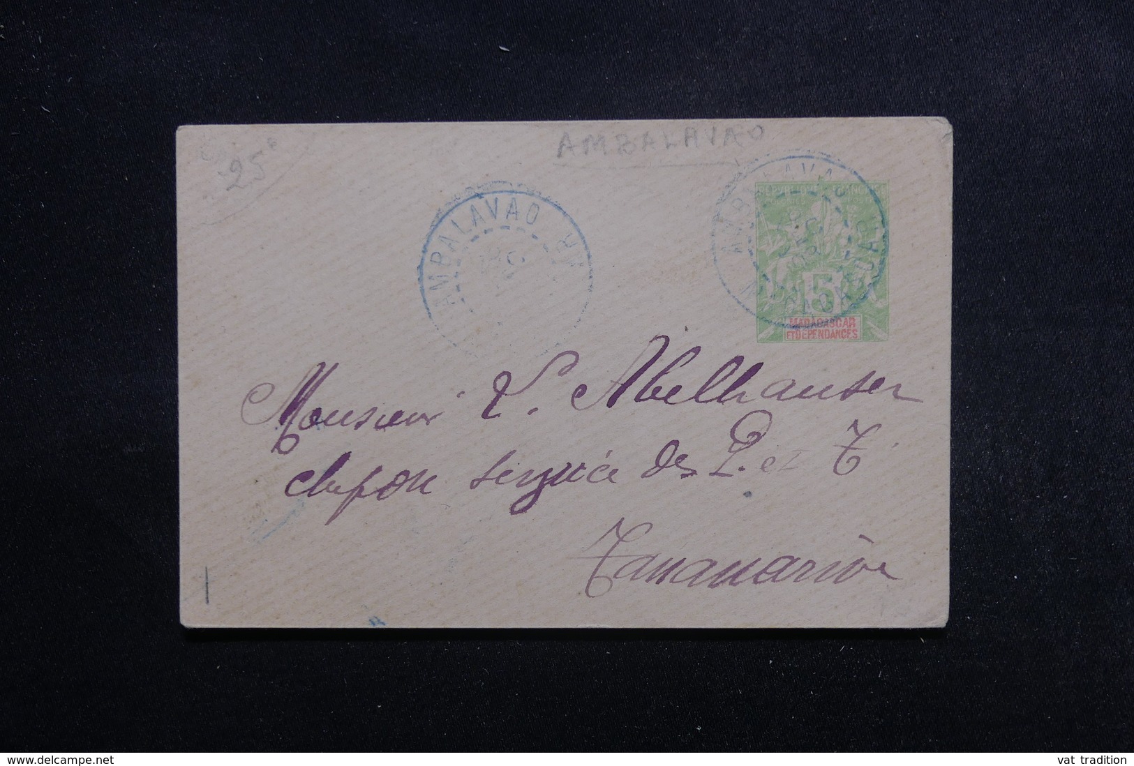 MADAGASCAR - Entier Postal Type Groupe De Ambalavao Pour Tananarive En 1908 - L 49293 - Brieven En Documenten