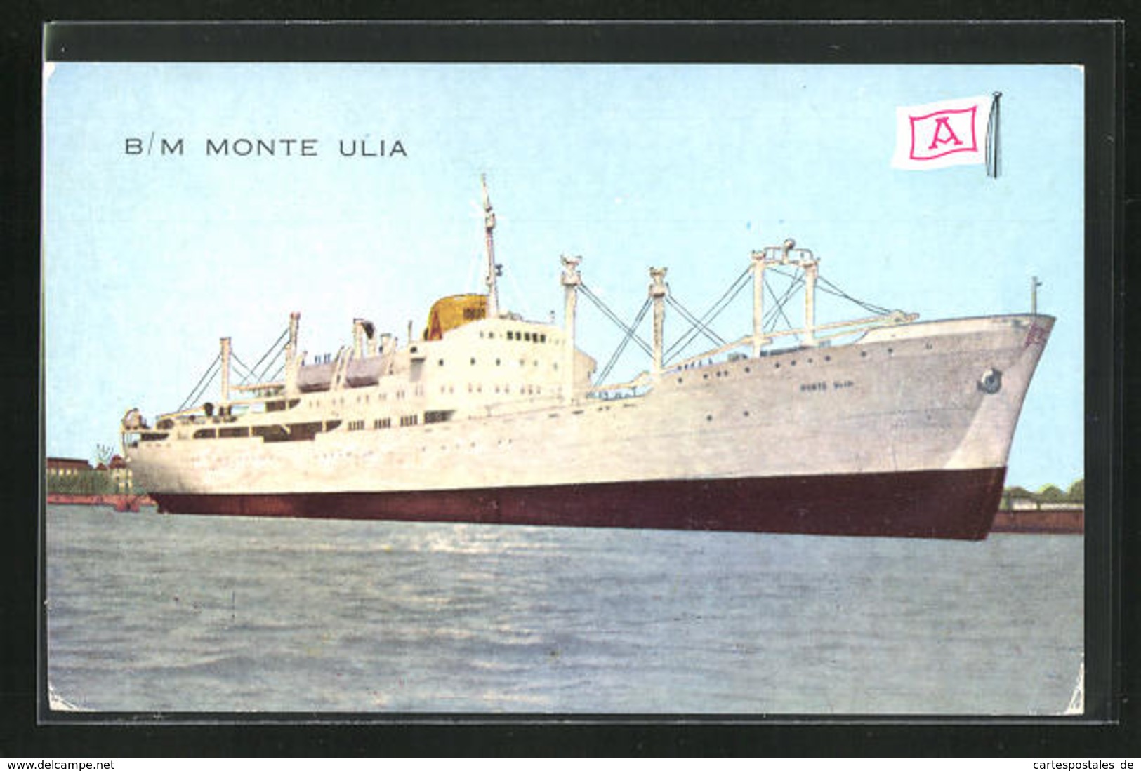 AK Handelsschiff B.M. Monte Ulia Bei Der Hafenausfahrt - Comercio