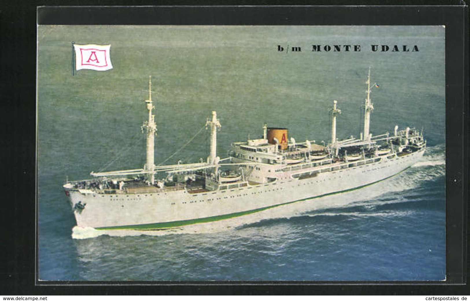 AK Handelsschiff B.M. Monte Udala In Voller Fahrt Aus Der Vogelschau - Cargos