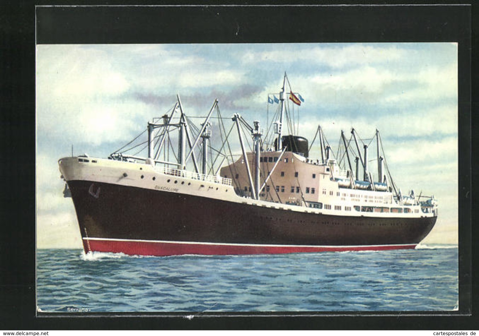 AK Handelsschiff M. N. Guadalupe Auf Hoher See - Commercio
